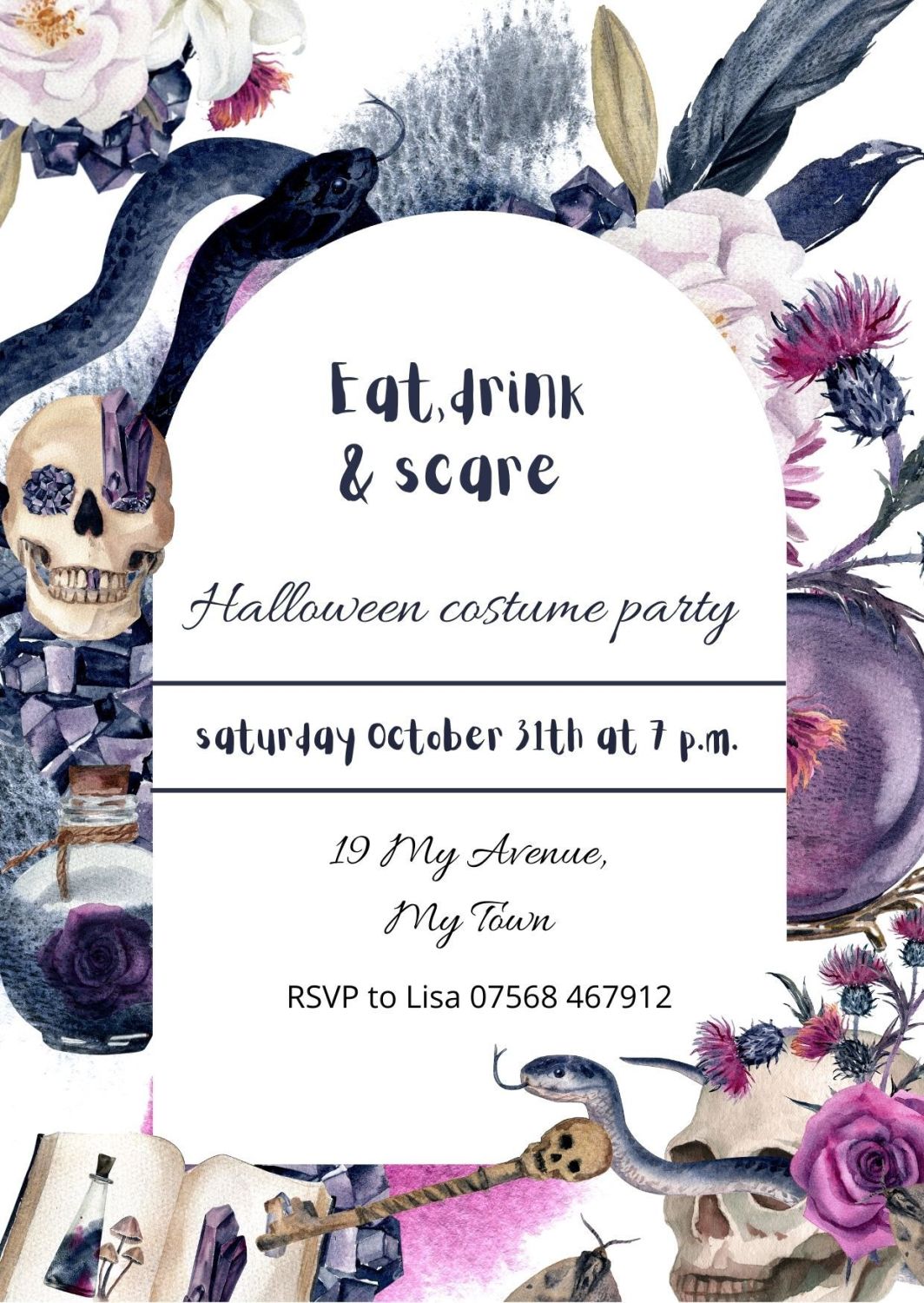 Personalised With Your Details - Customised Halloween Party Invitation PDF 