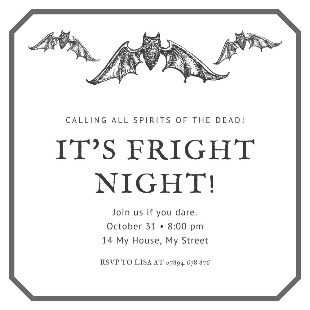 Personalised With Your Details - Halloween Party Invitation PDF Printable C