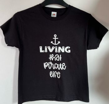 Customisable & Personalised Men's / Women's / Kid's Halloween T Shirt 'Living That Pirate Life'