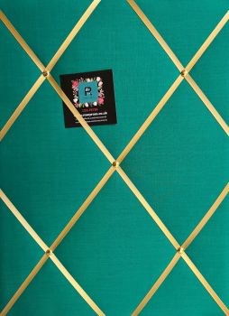 Custom Handmade Bespoke Fabric Pin Memo Notice Photo Cork Memo Board With Jade Green Fabric With Your Choice of Sizes & Ribbons