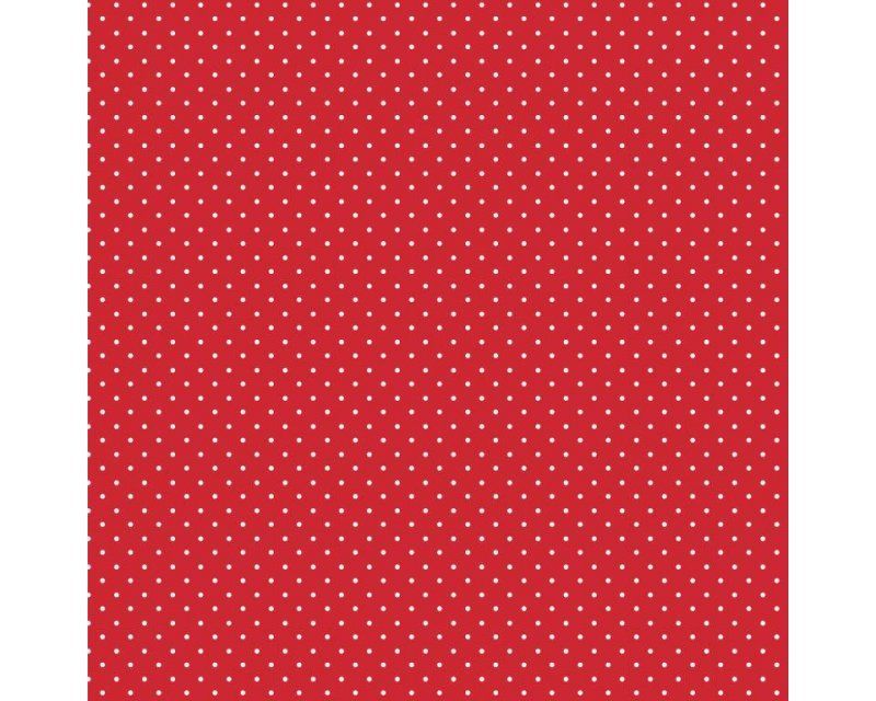 Red & White Pinspot Dotty 100% Cotton 130gsm Fabric 145cm Per Metre FREE DE