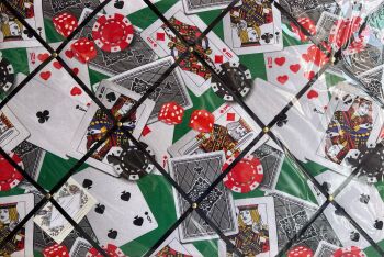 Custom Handmade Bespoke Fabric Pin Memo Notice Photo Cork Memo Board With Casino Gambling Poker Chips With Your Choice of Size