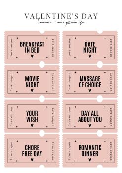 PDF Printable Valentines Day Love Coupons - Alternative Gift