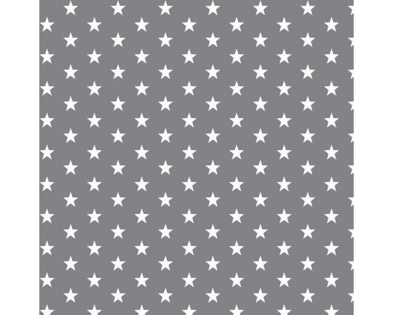 White Stars on Grey 100% Cotton Fabric 57