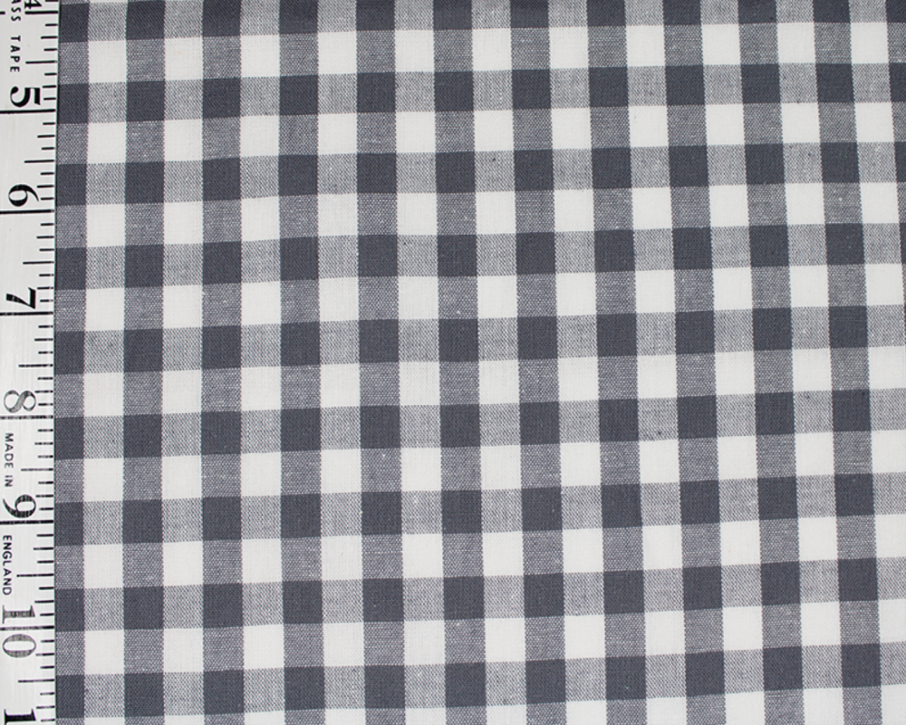 1cm Check Cotton Gingham Check In Grey 100% Cotton 140cm Width Sold By The 