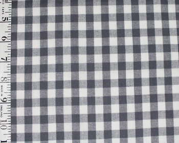 1cm Check Cotton Gingham Check In Grey 100% Cotton 140cm Width Sold By The Metre FREE DELIVERY