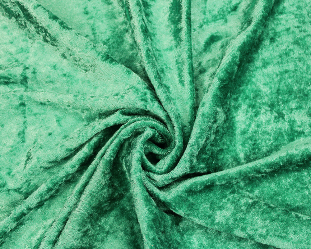 Crushed Velvet Emerald Green Fabric 58 inch Width By The Metre FREE DELIVER