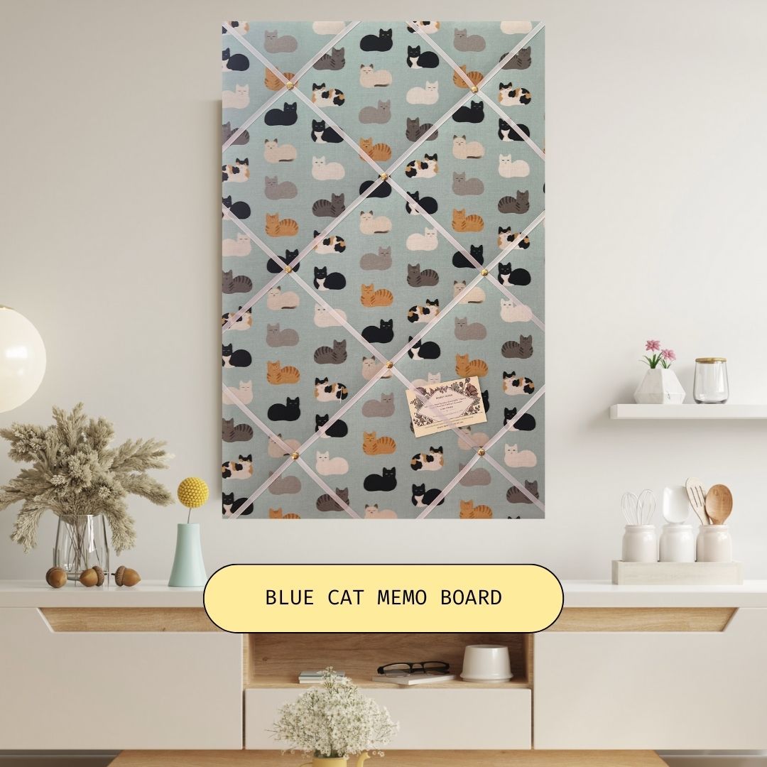 Custom Handmade Bespoke Fabric Pin Memo Notice Photo Cork Memo Board With B