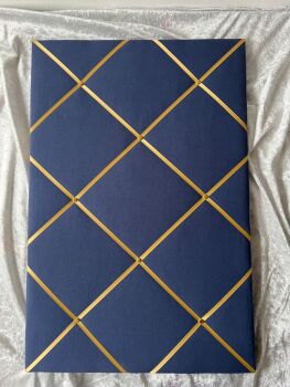 Navy Blue Lightly Padded Fabric Notice Memo Bulletin Board - Made to your specifications, Great for displaying cards, notes, photos, letters