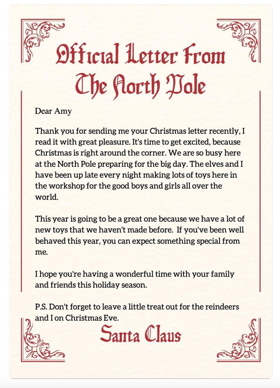 Personalised With Your Details - Customised PDF Printable Ivory Festive Chi