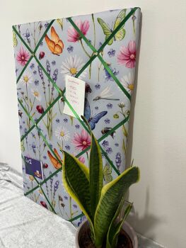 Lilac Butterflies Padded Fabric Notice Memo Board - Pretty Gift for girl's bedroom etc, for photos, memos, letters - Made to your specification