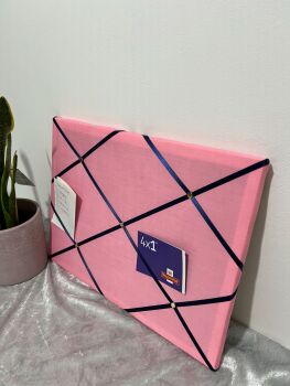 Candy Pink Lightly Padded Fabric Notice Bulletin Memo Cork Board, great gift for a girl, display photos, notes, letters etc - Bespoke Handcrafted Serv