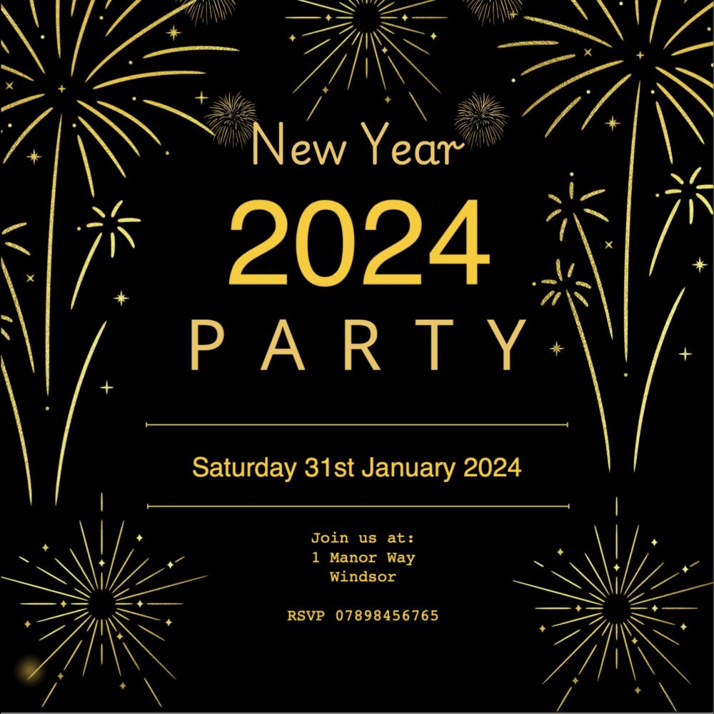 New Years Eve Party Invitation - Customisable + Editable Digital Download P