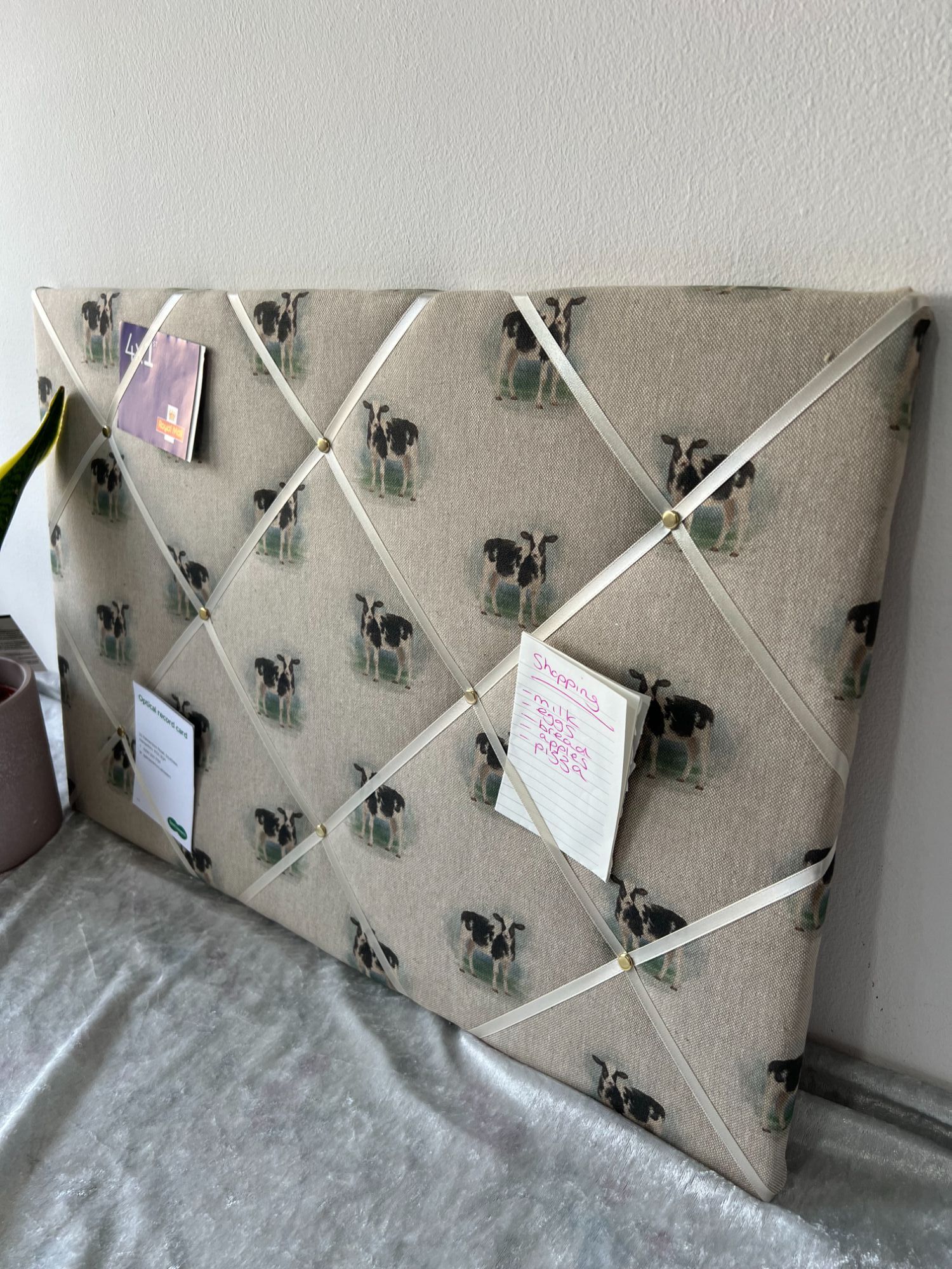 linen cow memo board 3