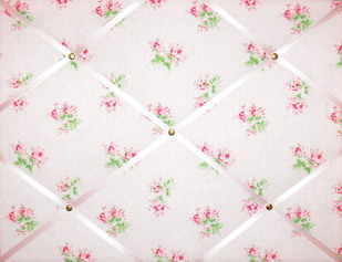 Medium Cath Kidston Rose Sprig Hand Crafted Fabric Notice / Pin / Memo Boar
