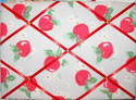 Medium 40x30cm Cath Kidston Red Apple Hand Crafted Fabric Notice / Pin / Memo / Memory Board