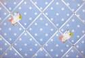 Large 60x40cm Cath Kidston Blue Spot Hand Crafted Fabric Notice / Pin / Memo / Memory Board