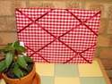 Medium 40x30cm Red Gingham Hand Crafted Fabric Notice / Pin / Memory / Memo Board