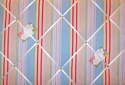 Large 60x40cm Cath Kidston Ric Rac Stripe Hand Crafted Fabric Notice / Pin / Memo / Memory Board