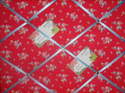 Medium 40x30cm Cath Kidston Red Sprig Hand Crafted Fabric Notice / Pin / Memo / Memory Board