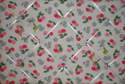 Large 60x40cm Cath Kidston White Cherry Hand Crafted Fabric Notice / Pin / Memo / Memory Board