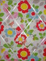 Medium 40x30cm Cath Kidston Circus Flowers Hand Crafted Fabric Notice / Pin / Memo / Memory Board