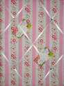 Medium 40x30cm Cath Kidston Pink Lace Stripe Hand Crafted Fabric Notice / Pin / Memo / Memory Board