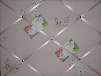 Medium Laura Ashley Pink Bella Butterfly Hand Crafted Fabric Notice / Pin /