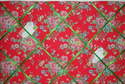 Large 60x40cm Cath Kidston Red Folk Flowers Hand Crafted Fabric Notice / Pin / Memo / Memory Board
