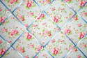Large 60x40cm Cath Kidston Blue Spray Flowers Handcrafted Fabric Notice / Pin / Memo / Memory Board