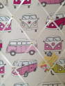 Medium 40x30cm Fryetts Pink Campervan Hand Crafted Fabric Notice / Memory / Pin / Memo Board