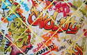Large 60x40cm Graffiti Skater Park Print Hand Crafted Fabric Notice / Memory / Pin / Memo Board