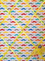 Medium 40x30cm Riley Blake Geeky Chic Moustache Hand Crafted Fabric Notice / Memory / Pin / Memo Board