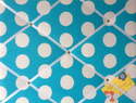 Medium 40x30cm Cath Kidston Big Blue Spot Hand Crafted Fabric Notice / Pin / Memo / Memory Board