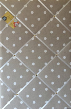 Large 60x40cm Cath Kidston Stone Spot Hand Crafted Fabric Notice / Pin / Memo / Memory Board