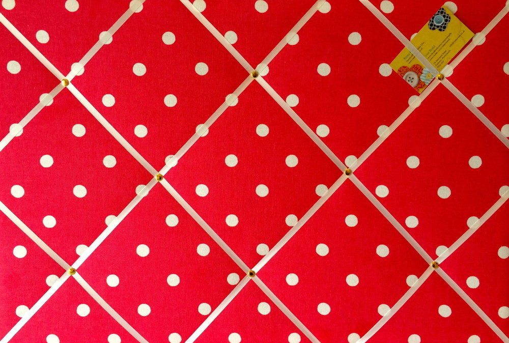 Large 60x40cm Cath Kidston Red Spot Hand Crafted Fabric Notice / Pin / Memo