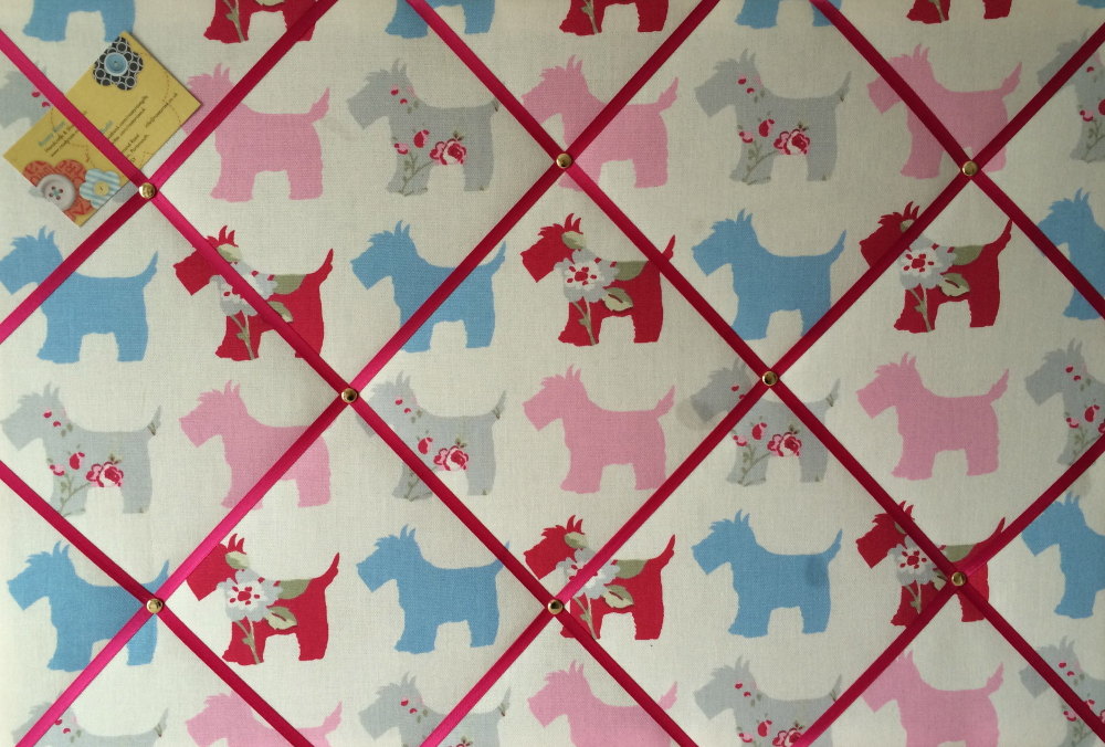 Large 60x40cm Clarke & Clarke Scottie Dog Grey Hand Crafted Fabric