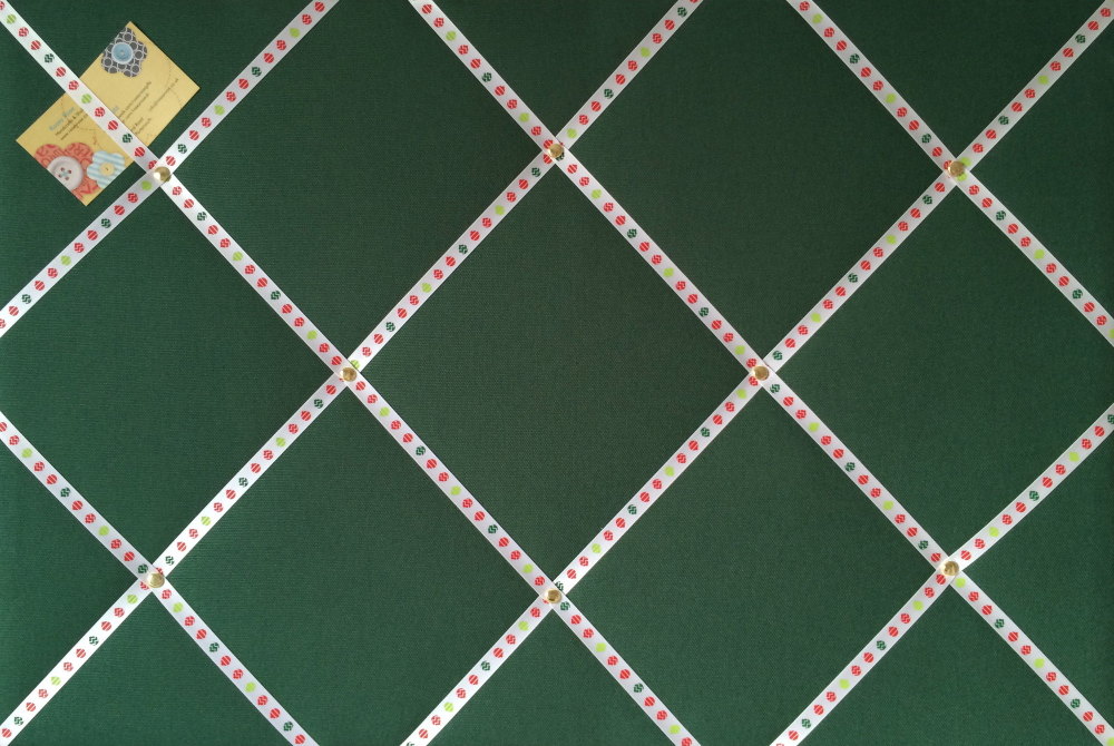 Large 60x40cm Green Christmas Xmas with Red Bauble Ribbon for Cards / Decor