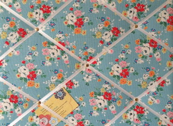 Medium 40x30cm Cath Kidston Blue Clifton Rose Hand Crafted Fabric Notice / Pin / Memo / Memory Board