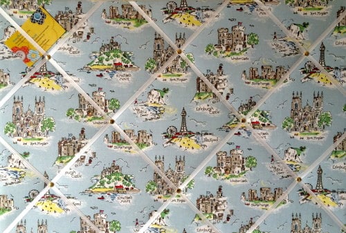 Large 60x40cm Cath Kidston Brittania Landmark Hand Crafted Fabric Notice /