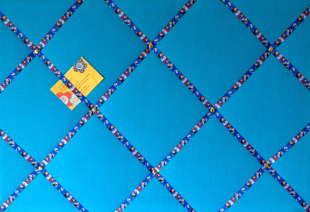 Large 60x40cm Blue Frozen Ribbon Hand Crafted Fabric Notice / Memory / Pin