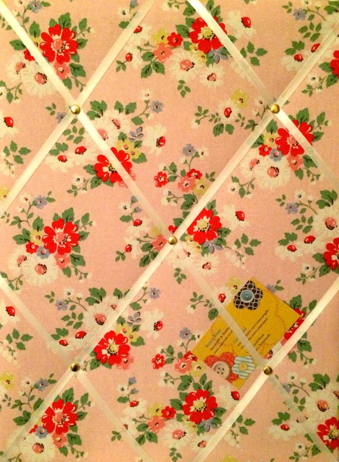 Medium 40x30cm Cath Kidston Pink Daisy / Daisies Hand Crafted Fabric Notice