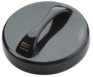 Round 'Magic' mirror with handle - 23cm - Black