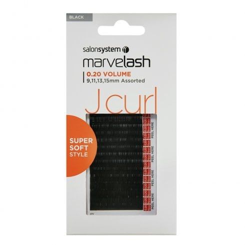 Salon System Marvelash Silky Lash Extensions J Curl 0.20 (Volume) - Black Assorted