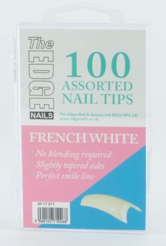 Nail Tips - French White - 100 Assorted (Boxed)