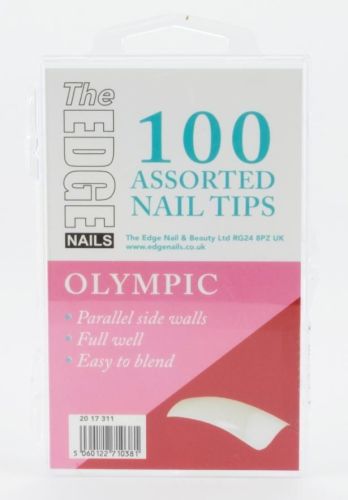 The Edge Olympic Nail Tips - Box of 100 Assorted Tips