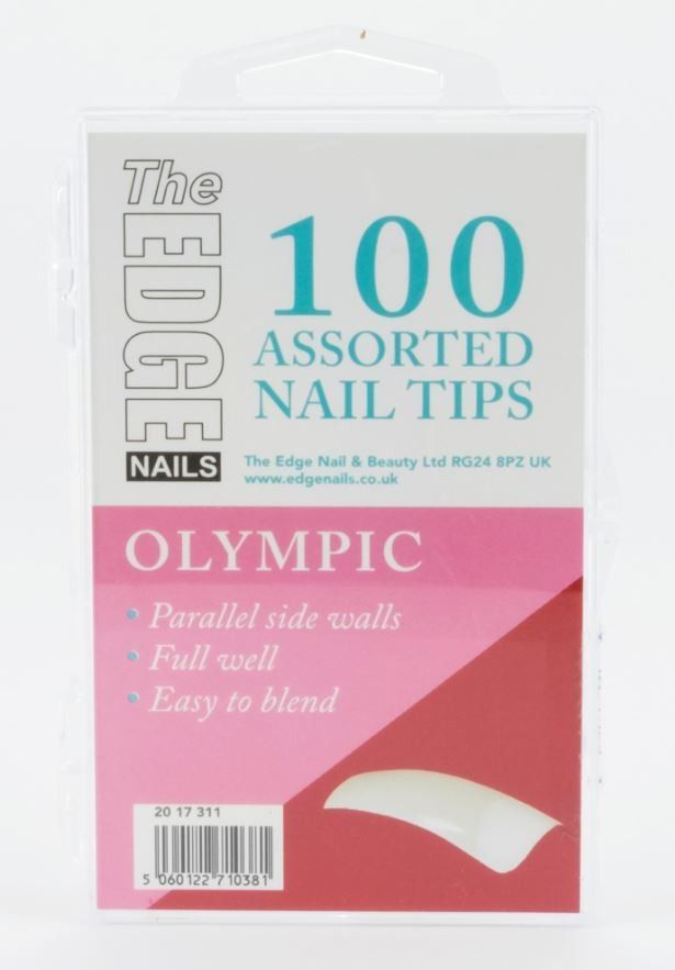 The Edge Olympic Nail Tips - Box of 100 Assorted Tips