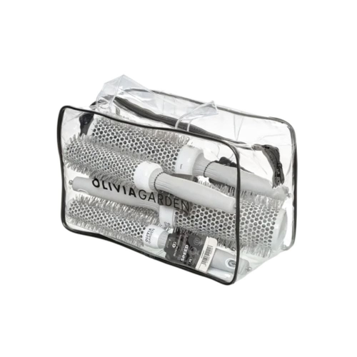Olivia Garden Expert Blowout Speed Brush Set in White/ Grey