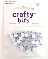 5mm stick on wobbly eyes for toys dolls crafts cards