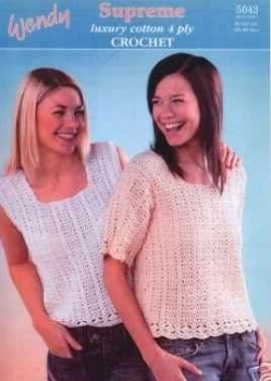 Wendy Supreme Cotton Crochet Pattern 5043 Sleeveless Tops